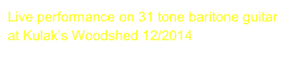 Live performance on 31 tone baritone guitar 
at Kulak’s Woodshed 12/2014